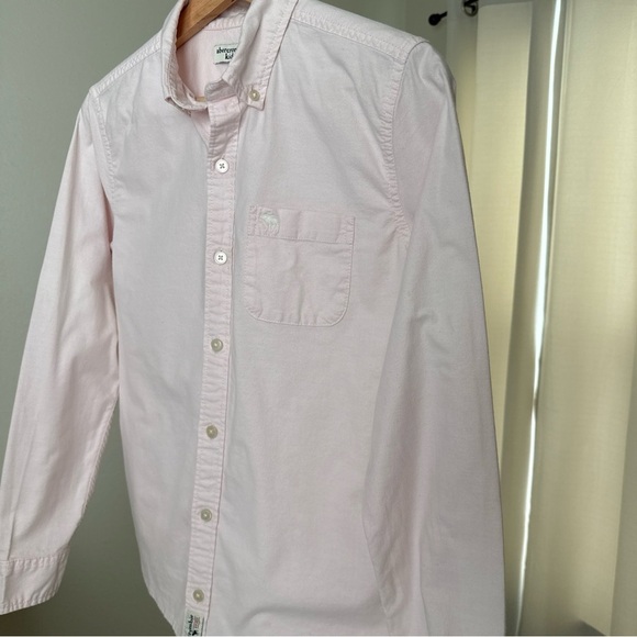Abercrombie Kids Light Pink Button Up Long Sleeve Shirt Size 13/14 - Picture 3 of 9